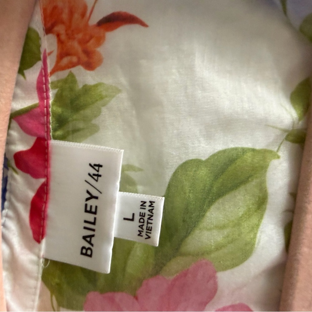 Bailey 44 White Button-Down Blouse with Pink, Blue & Yellow Floral Print - Picture 6 of 7
